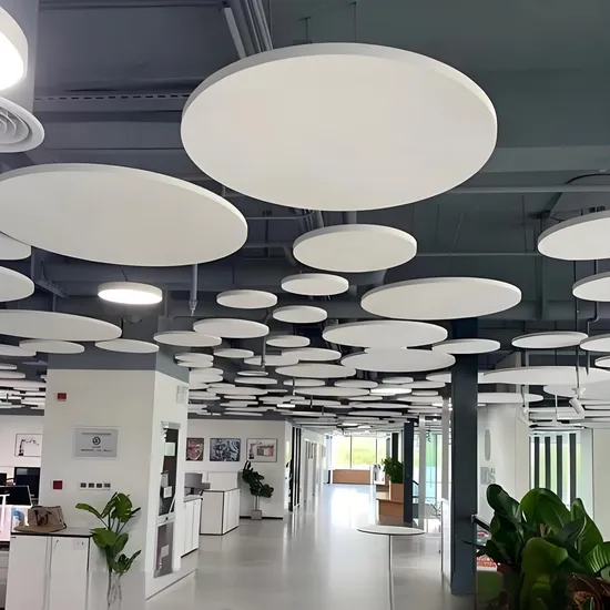 Acoustic Soundproof Suspended Fiberglass Ceiling Clouds